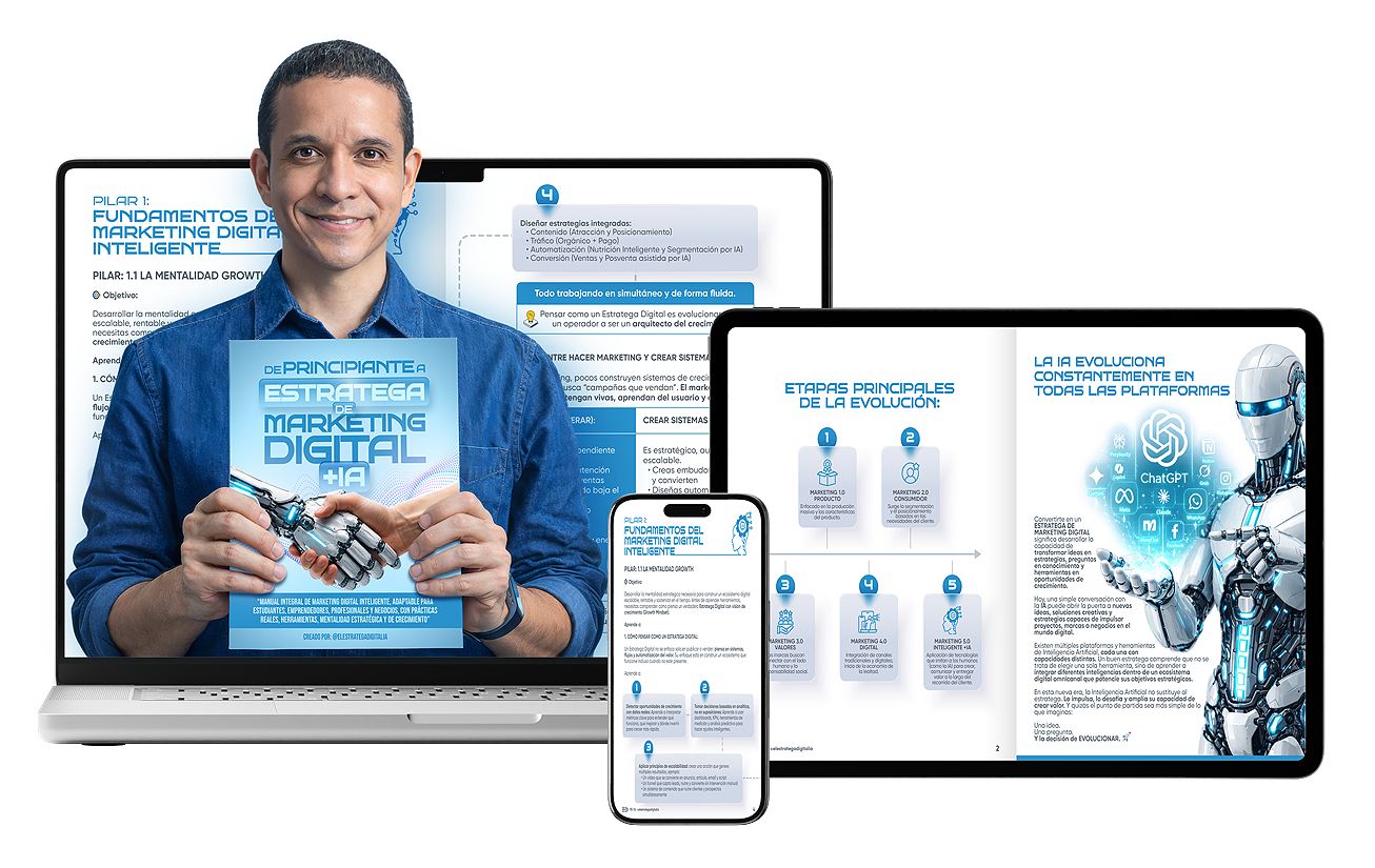 Manual Digital: De Principiante a Estratega de Marketing Digital +IA